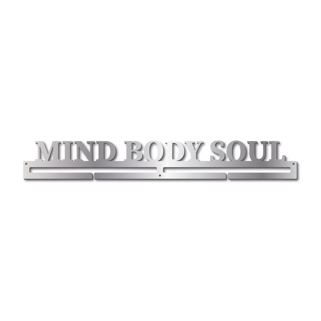 Mind Body and Soul Medal Display Rack in Source Serif