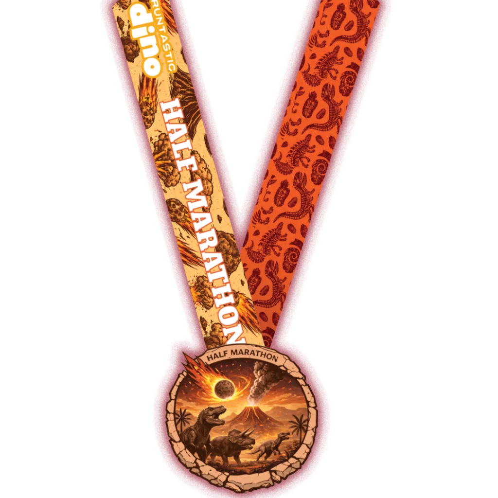 Runtastic DINO 2026 Finisher medal - Vernal, Utah Image of the Runtastic DINO 2026 Finisher medal