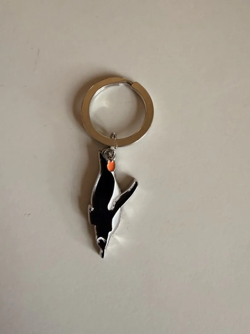 Diving penguin keychain