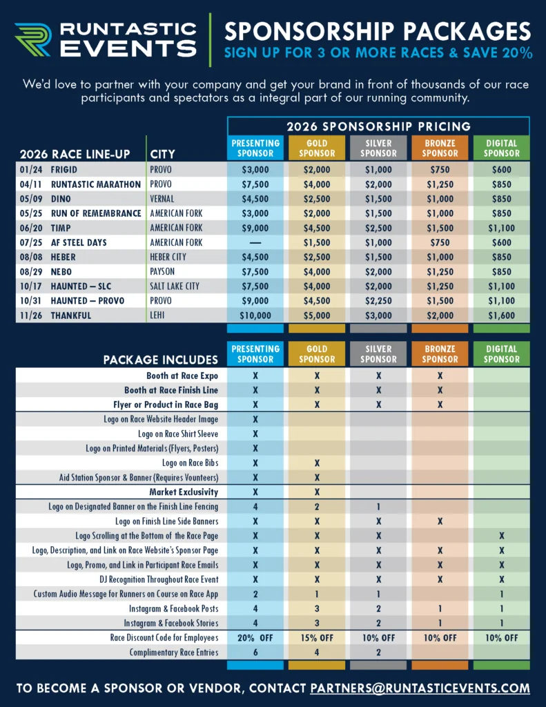 Runtastic Events 2026 Sponsorship Packages
